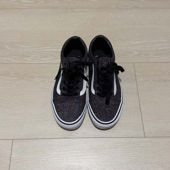 Vans Women's Black and White Glitter Low Top Shoes - Picture 9 of 9